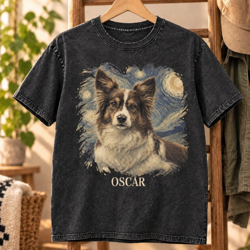 Personalized Photo Washed Cotton T-shirt – Gift For Pet Lovers – My Favorite Work Of Art