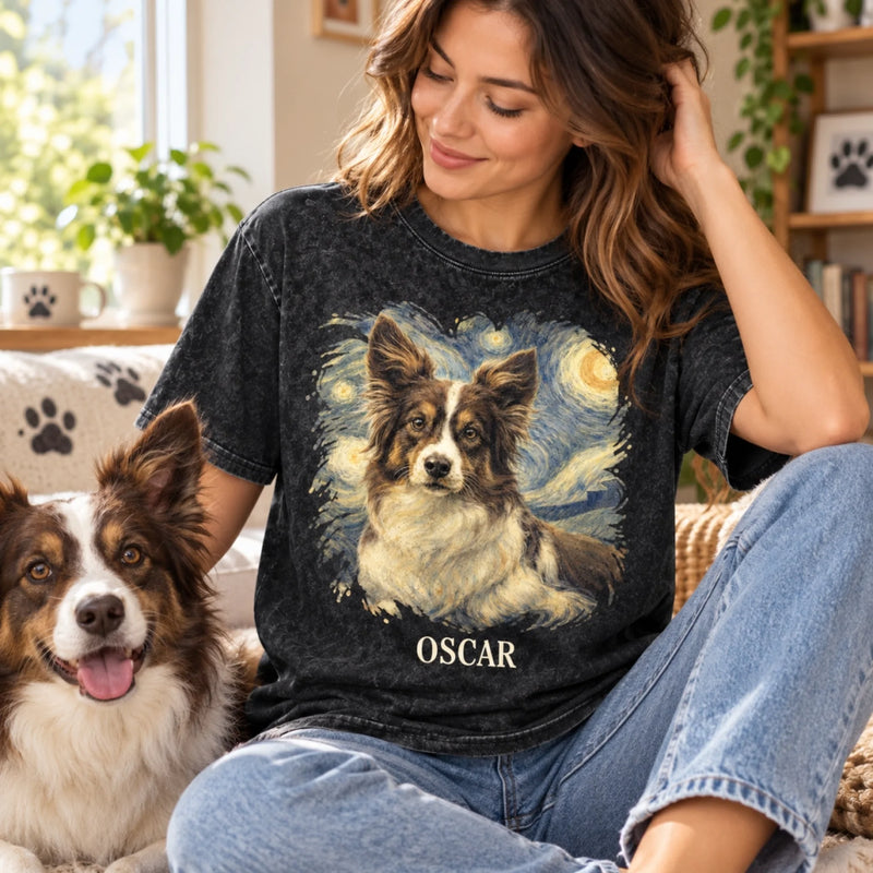 Personalized Photo Washed Cotton T-shirt – Gift For Pet Lovers – My Favorite Work Of Art