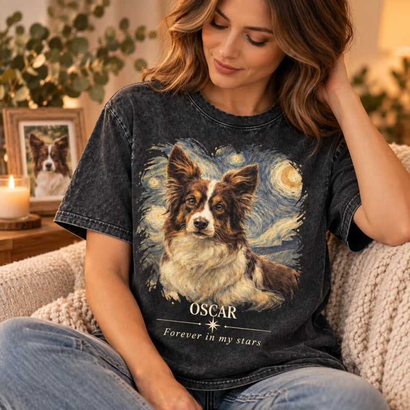 Personalized Photo Washed Cotton T-shirt – Sympathy Gift For Pet Lovers – A Lot Of Love