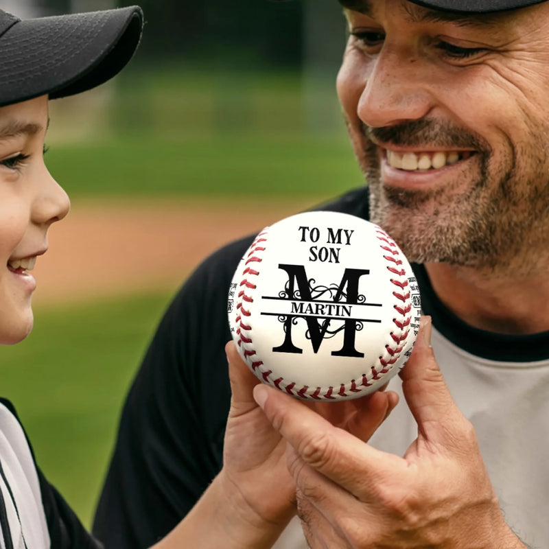 Personalized Leather Baseball - Gift For Son, Grandson - Work Hard Stay Humble