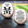 Personalized Leather Baseball - Gift For Son, Grandson - Work Hard Stay Humble