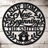 Personalized Shaped Metal Sign - Housewarming Gift for New Homeowners, Family - For A New Beginning