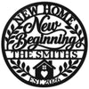 Personalized Shaped Metal Sign - Housewarming Gift for New Homeowners, Family - For A New Beginning