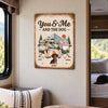 Personalized Home Decor Metal Sign – Summer, Anniversary Gift For Couple, Camping Lovers, Pet Lovers – Home Is Where We Roam