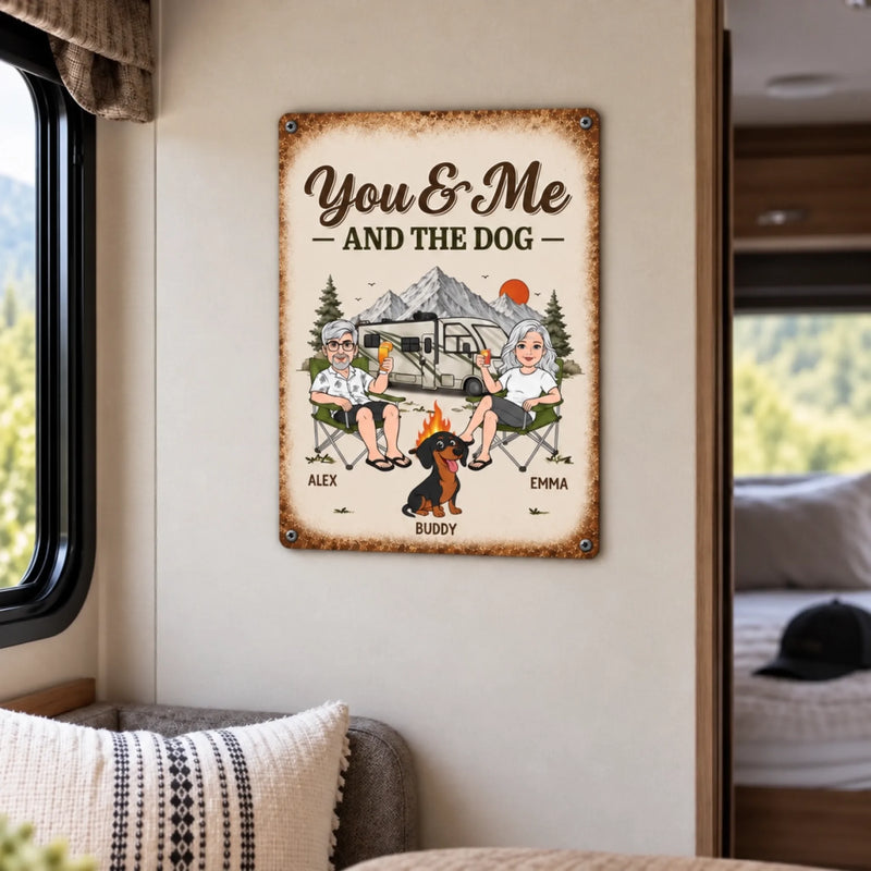 Personalized Home Decor Metal Sign – Summer, Anniversary Gift For Couple, Camping Lovers, Pet Lovers – Home Is Where We Roam