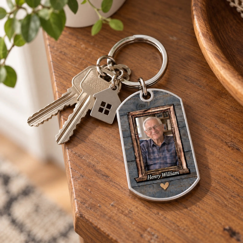 Personalized Photo Keychain - Sympathy Gift For Family - We Loved In Our Time