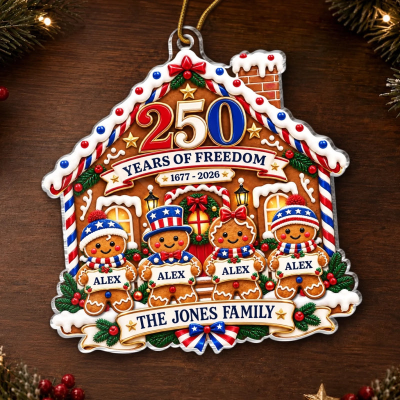 Personalized Acrylic Ornament – America 250th Anniversary Christmas Gift For Family – Proud For Years