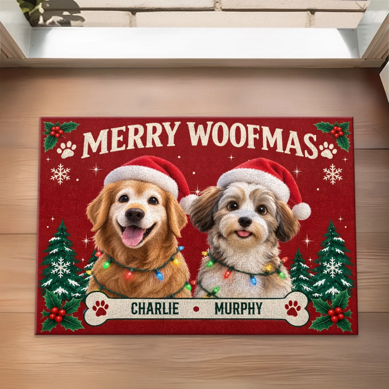 Personalized Photo Shaped Doormat - Christmas Gift For Pet Lovers - Merry Jollymas