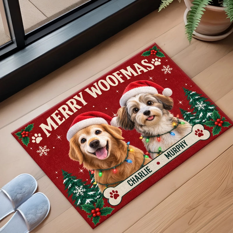 Personalized Photo Shaped Doormat - Christmas Gift For Pet Lovers - Merry Jollymas