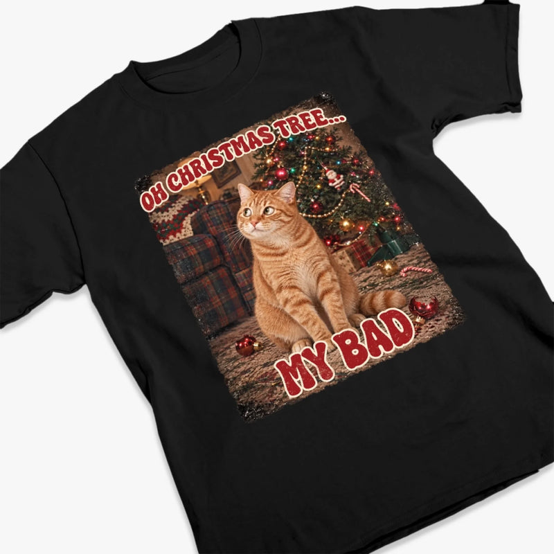 Personalized Photo Comfort T-Shirt - Christmas Gift For Pet Lovers - Christmas Tree Is Here