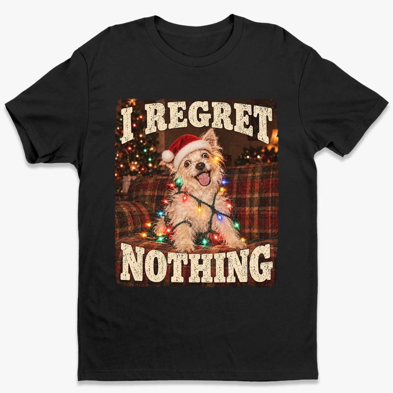 Personalized Photo Comfort T-Shirt - Christmas Gift For Pet Lovers - I Regret Nothing