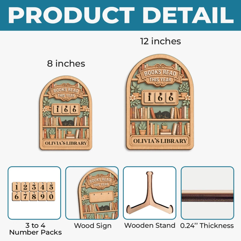 Personalized Wooden Tracker Sign – Gift For Book Lovers – Pages Of The Year