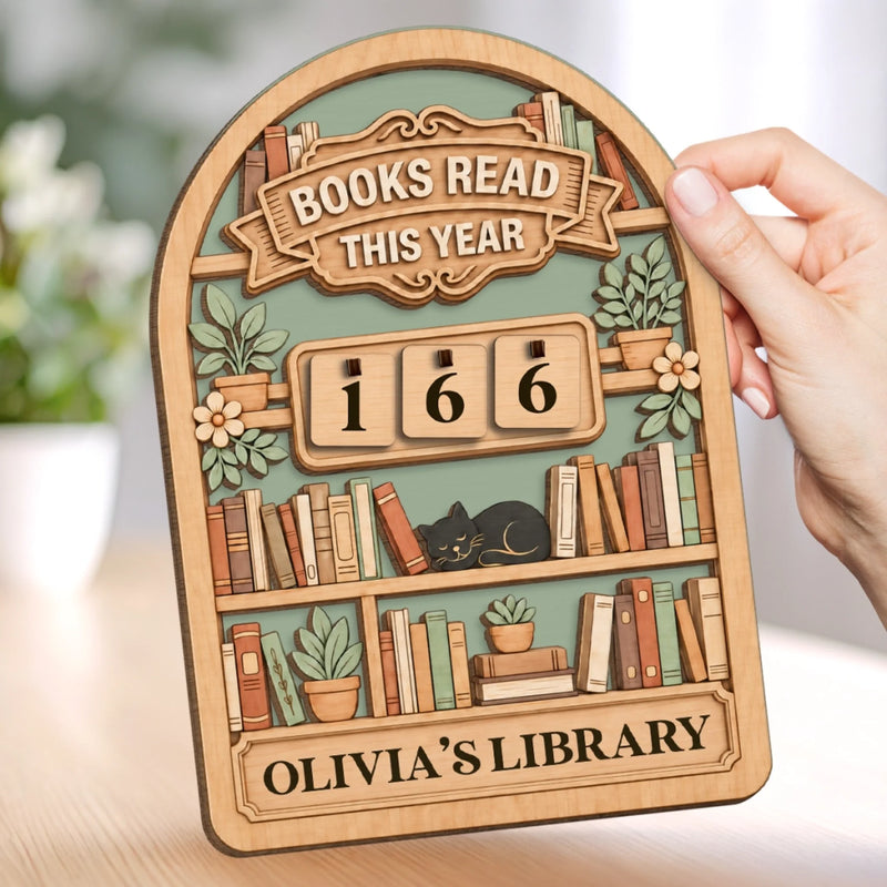 Personalized Wooden Tracker Sign – Gift For Book Lovers – Pages Of The Year