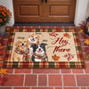 Personalized Photo Home Decor Decorative Mat – Christmas Gift For Pet Lovers – Hey There Fluffy Friends