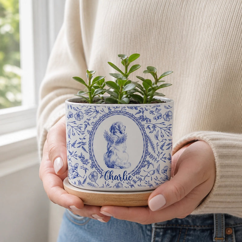 Personalized Ceramic Plant Pot - Sympathy Gift For Pet Lovers - Your Little Soul Lives On
