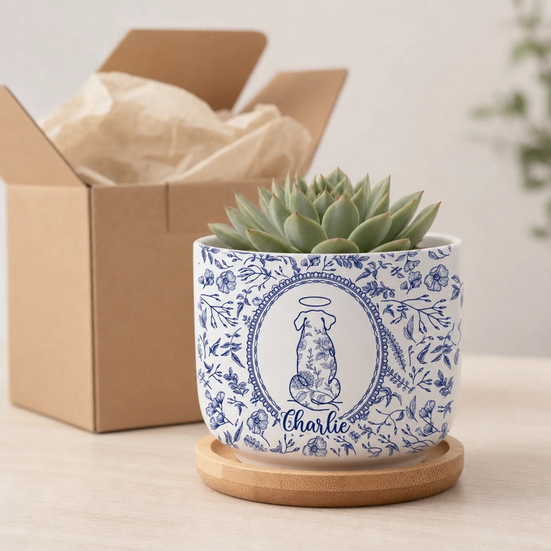 Personalized Ceramic Plant Pot - Sympathy Gift For Pet Lovers - A Gentle Soul Remembered