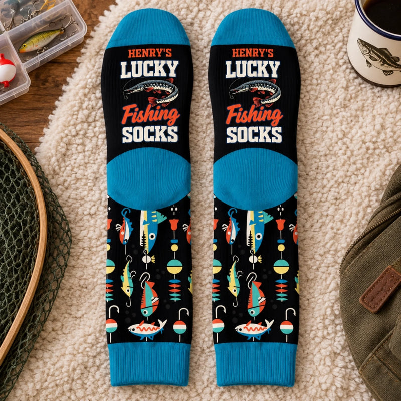 Personalized Crew Socks – Gift for Fishing Lovers – Lucky Fishing