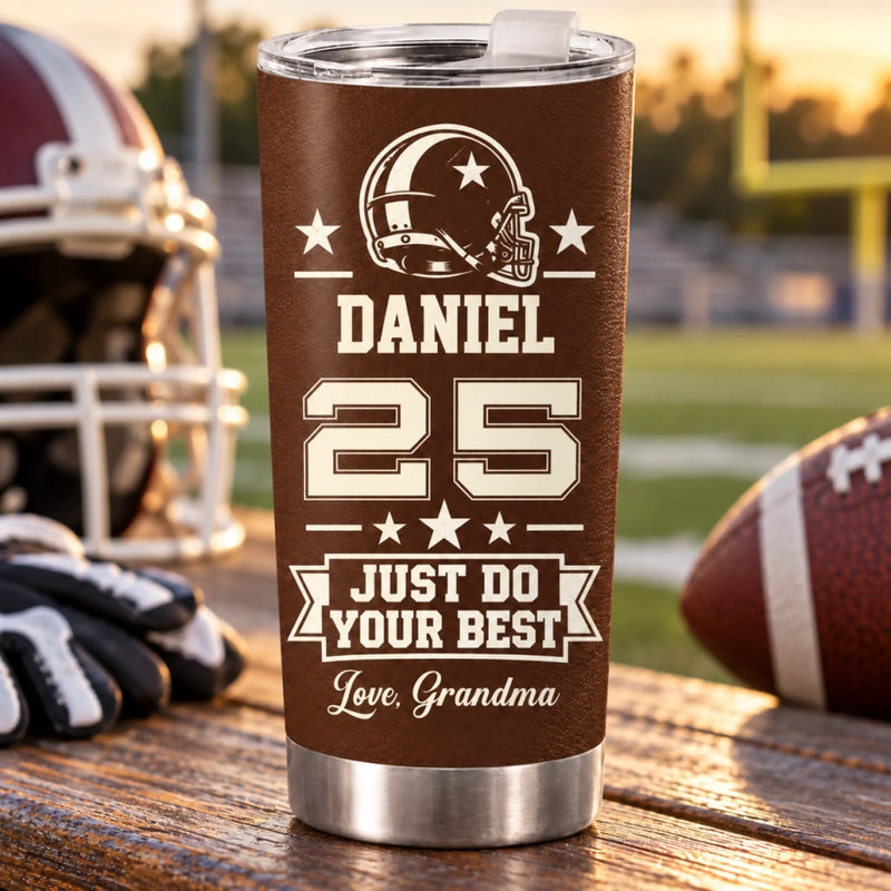 Personalized Tumbler – Gift For Son, Grandson, American Football Lovers – Keep Going