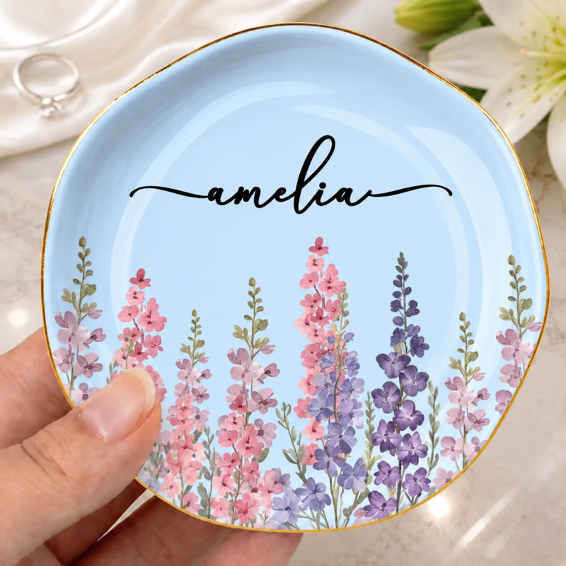 Personalized Jewelry Dish - Birthday Gift For Sister, Bestie, Best Friend - Petals, Pearls And Pretty Things