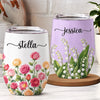 Personalized Wine Tumbler - Gifts For Women, Besties, Sisters, BFF, Family, Yourself - Born To Bloom