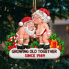 Personalized Wood Ornament – Christmas, Funny Gift For Couple – Kiss Me Bite Me