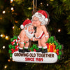 Personalized Wood Ornament – Christmas, Funny Gift For Couple – Kiss Me Bite Me