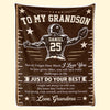 Personalized Blanket - Birthday Gift For Grandson, Son - Always Believe In Yourself