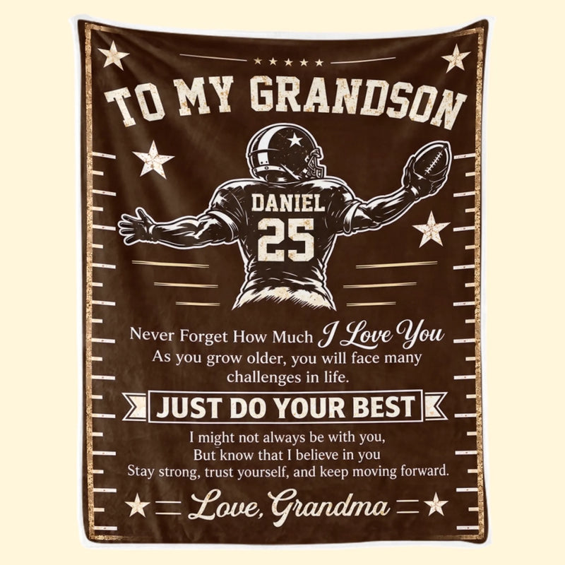Personalized Blanket - Birthday Gift For Grandson, Son - Always Believe In Yourself