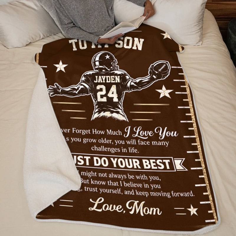Personalized Blanket - Birthday Gift For Grandson, Son - Always Believe In Yourself