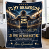 Personalized Blanket - Birthday Gift For Grandson, Son - Keep Going Keep Growing