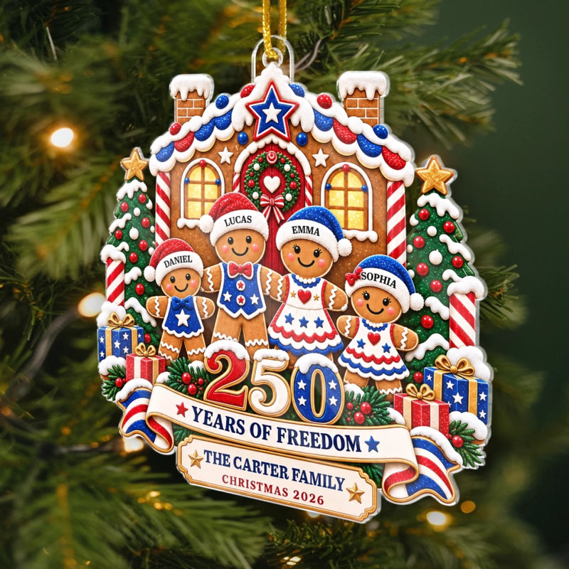 Personalized Acrylic Ornament – America 250th Anniversary Christmas Gift For Family – Freedome For Years