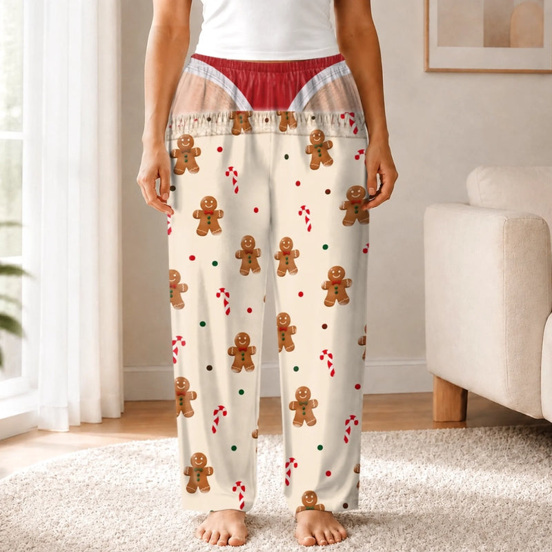 Personalized Pajama Pants - Christmas, Funny Gift For Men, Husband, Dad - Too Lazy To Be Naughty