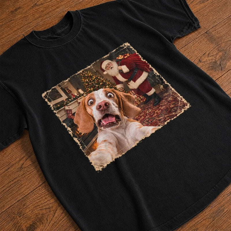 Personalized Photo Comfort T-Shirt - Christmas Gift For Pet Lovers - Gonna Catch Santa