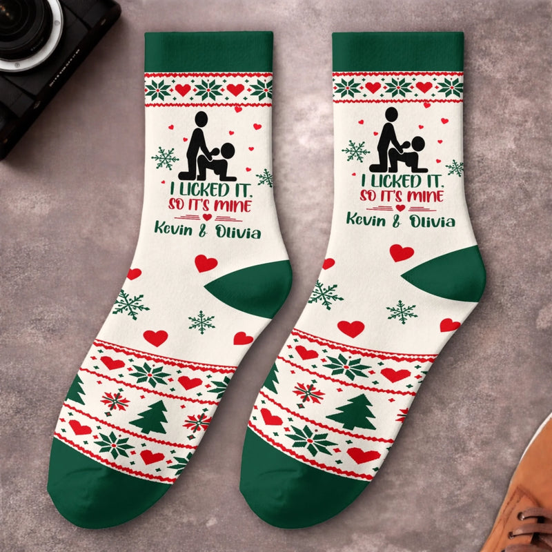 Personalized Crew Socks – Anniversary, Funny Gift For Couple – Naughty Together