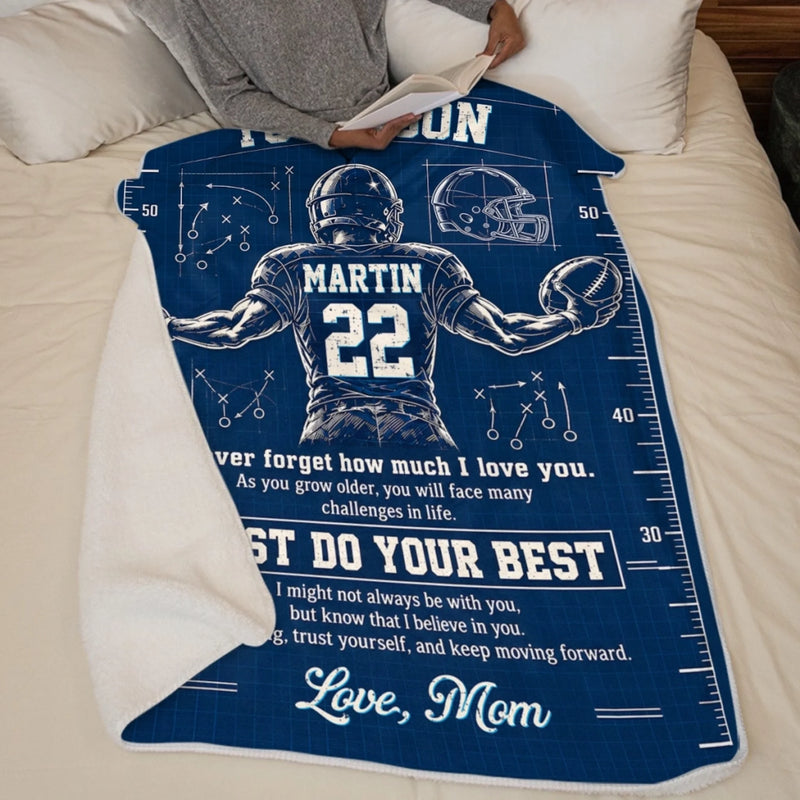 Personalized Blanket - Birthday Gift For Grandson, Son - Never Stop Chasing Your Dreams