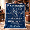 Personalized Blanket - Birthday Gift For Grandson, Son - Never Stop Chasing Your Dreams
