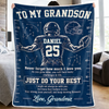Personalized Blanket - Birthday Gift For Grandson, Son - Never Stop Chasing Your Dreams