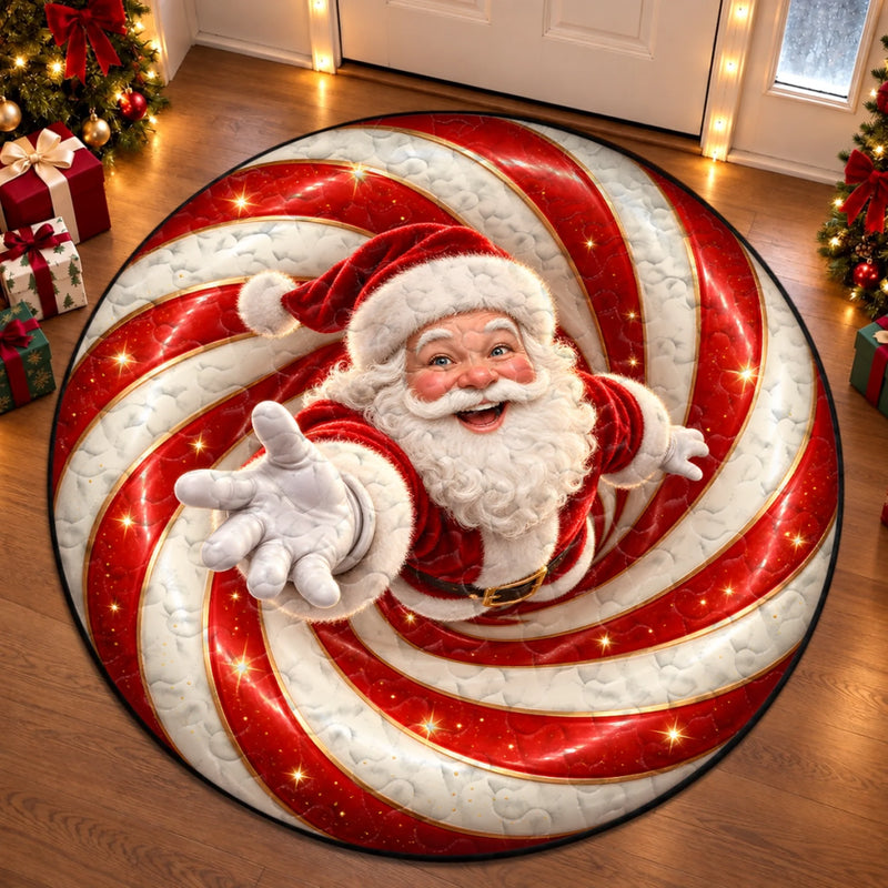 Personalized Quilted Round Mat - Christmas Gift For Family - Jolly All Season