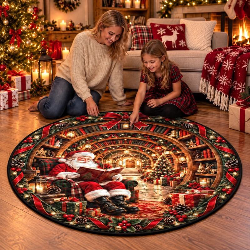 Personalized Quilted Round Mat - Christmas Gift For Family - Holiday Magic Awaits