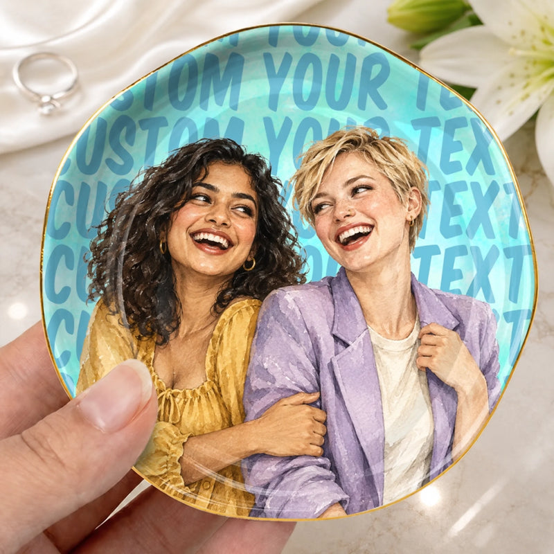 Personalized Photo Jewelry Dish - Birthday Gift For Sister, Bestie, Best Friend - Badass Bestie Energy
