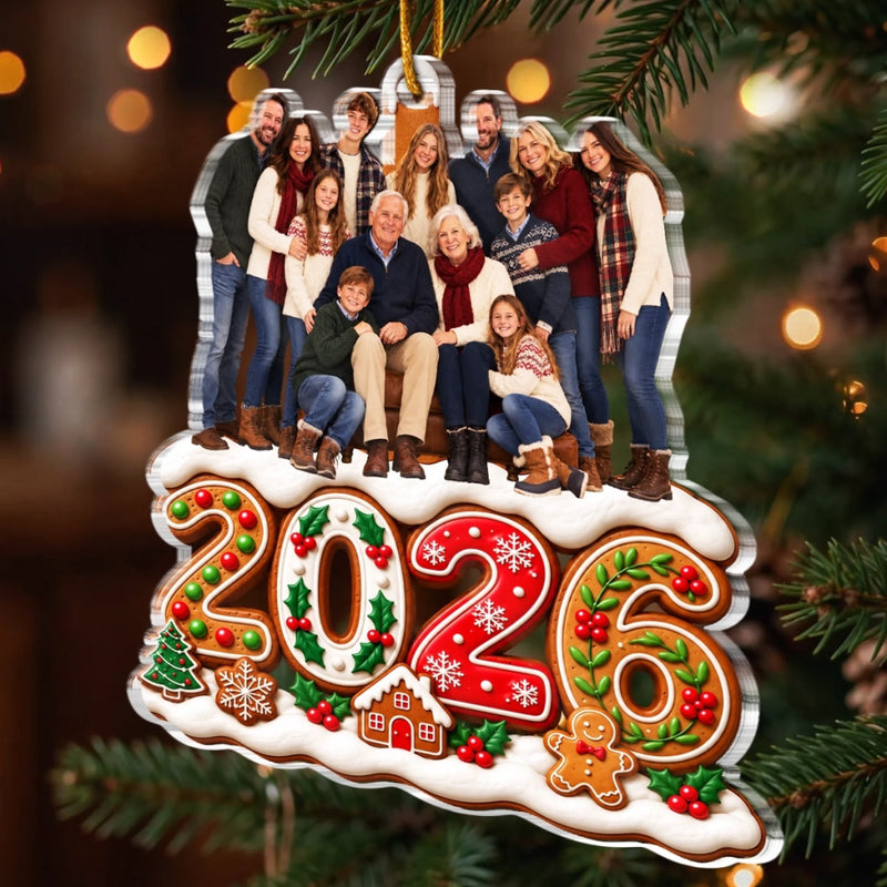 Personalized Photo Acrylic Ornament - Christmas Gift For Family - Blessed With A Loving Family