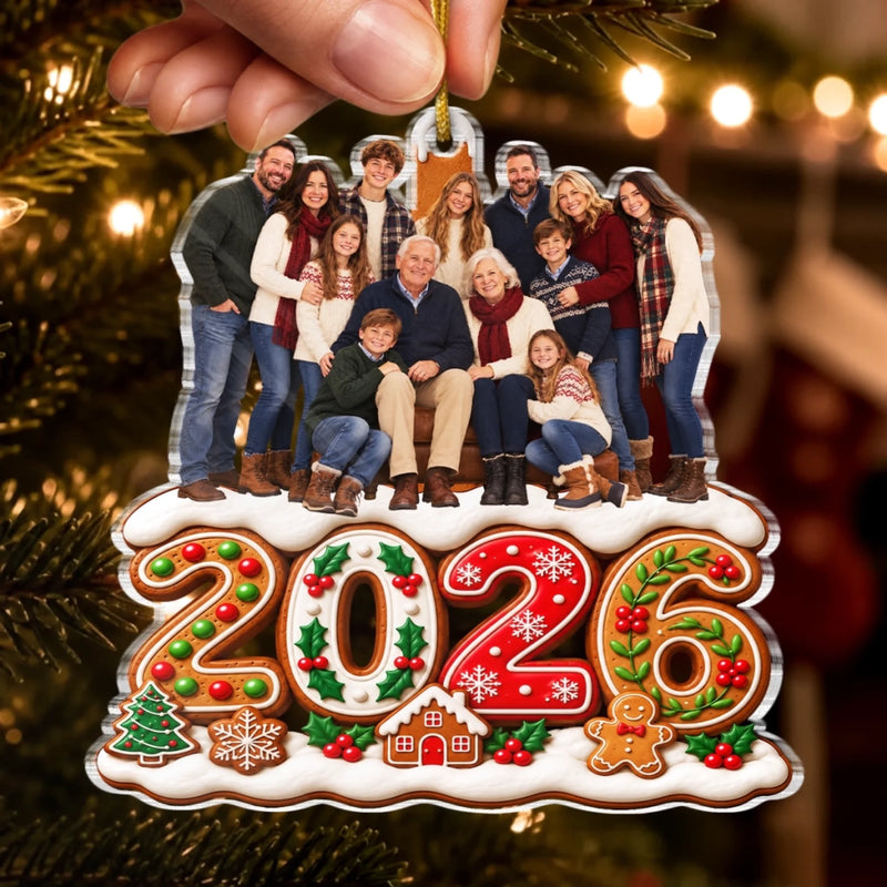 Personalized Photo Acrylic Ornament - Christmas Gift For Family - Blessed With A Loving Family