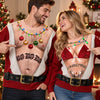 Personalized Ugly Sweatshirt - Christmas, Funny Gift For Couple - Wild Hearts, Merry Souls
