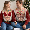 Personalized Ugly Sweatshirt - Christmas, Funny Gift For Couple - Wild Hearts, Merry Souls