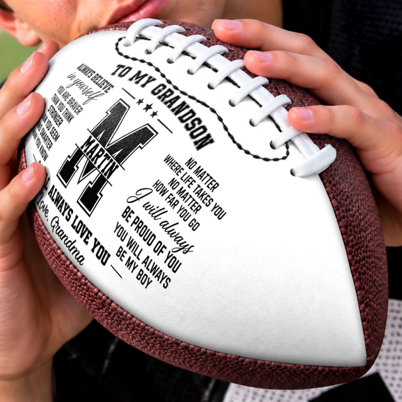 Personalized Leather Football - Gift For Son, Grandson, America Football Lovers - Make Your Own Path