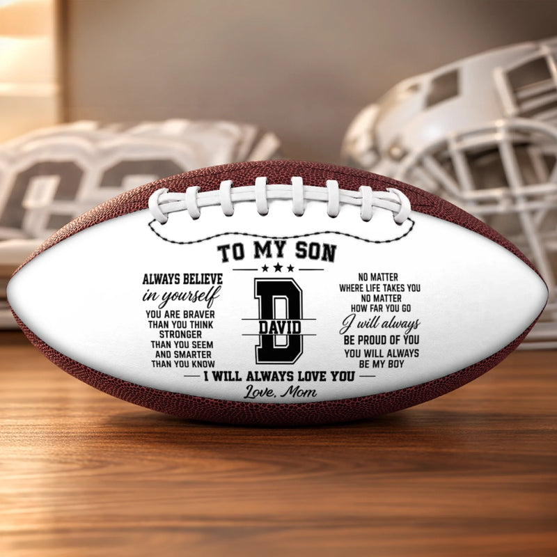 Personalized Leather Football - Gift For Son, Grandson, America Football Lovers - Make Your Own Path