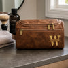 Personalized Leather Toiletry Bag - Gift For Dad, Grandpa, Husband - Made For The Journey