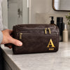 Personalized Leather Toiletry Bag - Gift For Dad, Grandpa, Husband - Take The Scenic Route