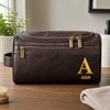 Personalized Leather Toiletry Bag - Gift For Dad, Grandpa, Husband - Take The Scenic Route