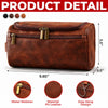 Personalized Leather Toiletry Bag - Gift For Dad, Grandpa, Husband - Keep It Classic